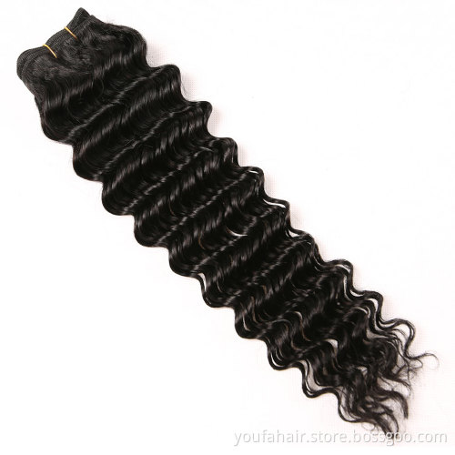 12A Unprocessed Raw Indian Virgin Human Hair Cuticle Aligned Double Drawn Deep Wave 3 Bundles with Closure Hair Extension Vendor